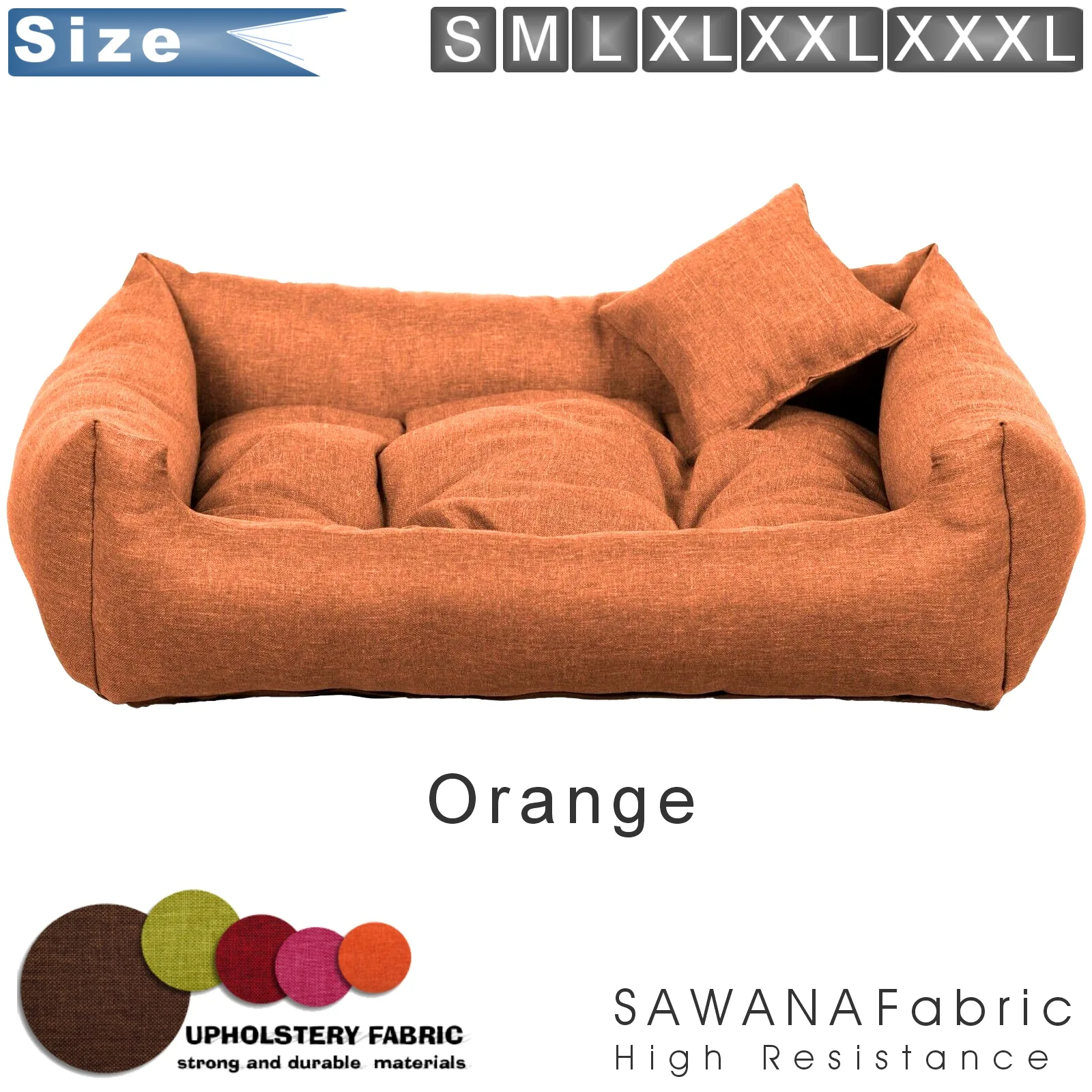 Dog bed orange sawana