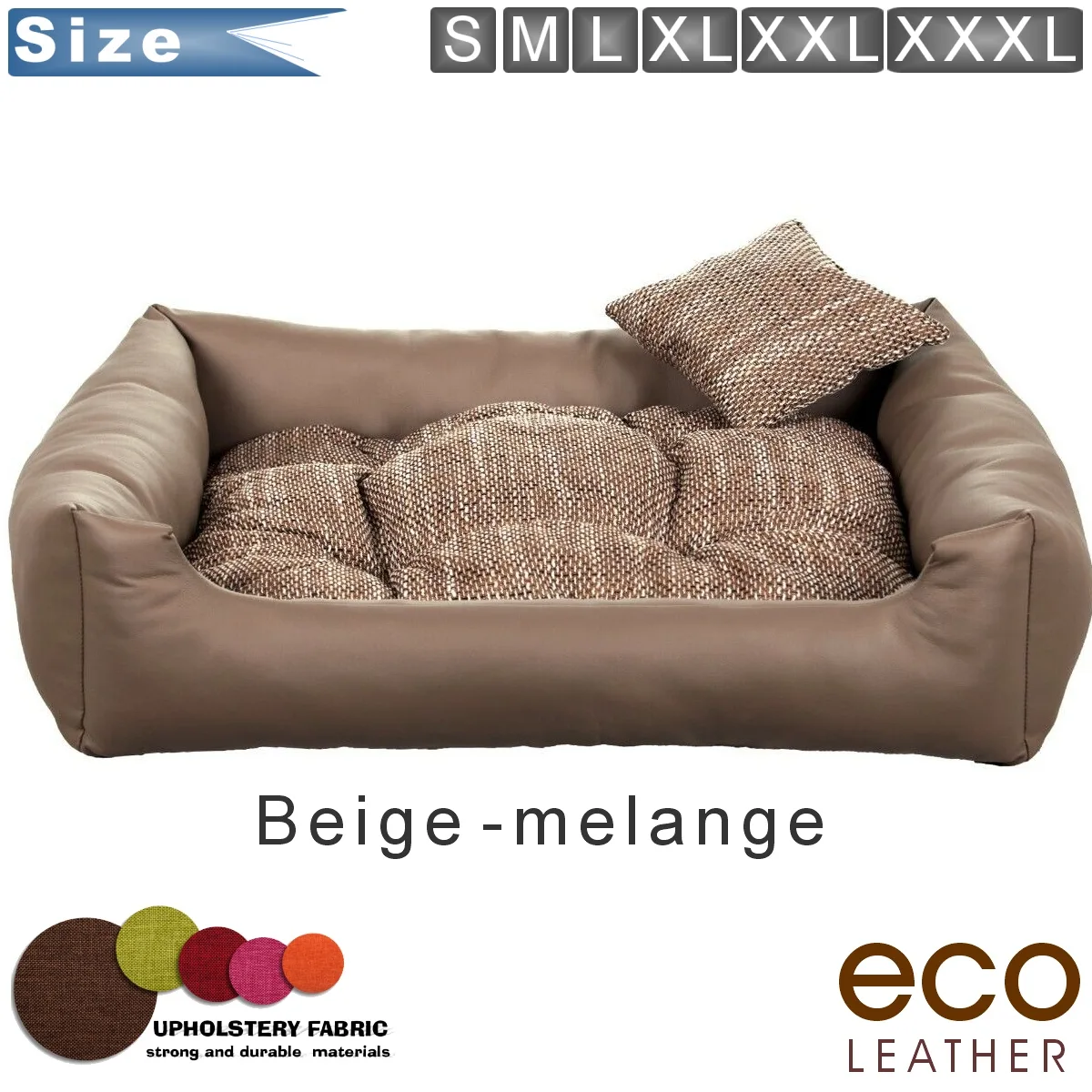 dog bed eco-leather beige