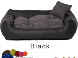 dog bed leather black