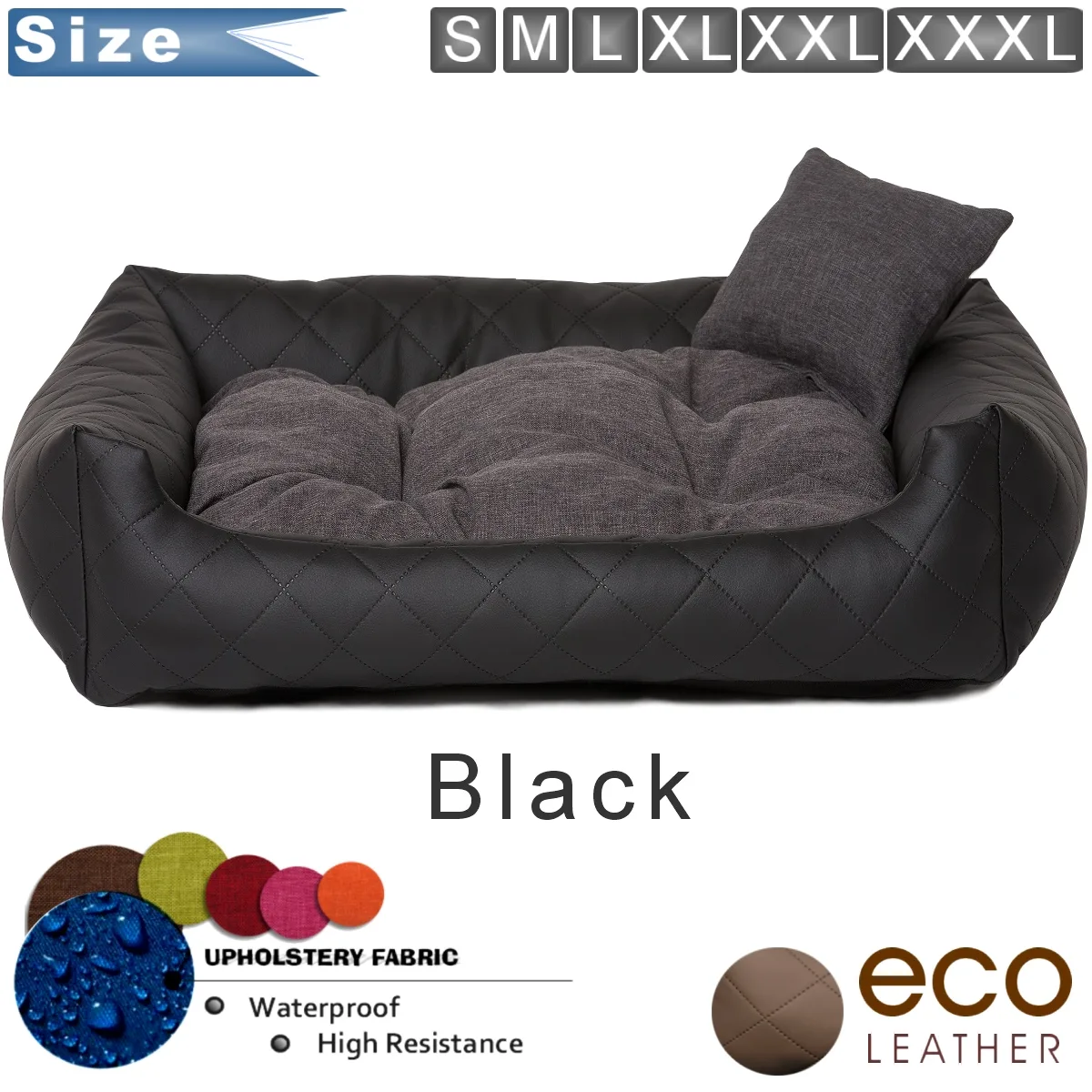 dog bed leather black