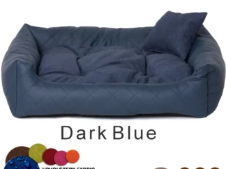 Dog bed leather blue