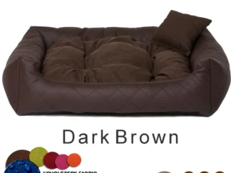 Dog bed leather brown