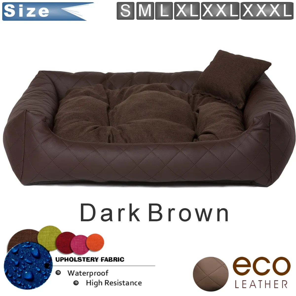 Dog bed leather brown