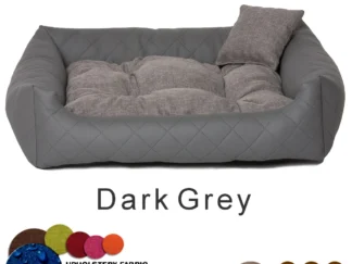 Dog bed leather grey