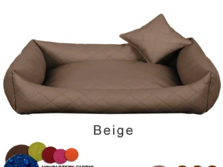 Dog bed leather Beige