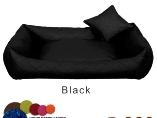 dog bed leather black