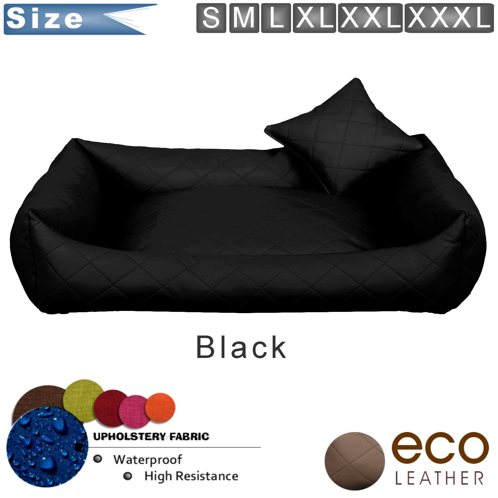 dog bed leather black