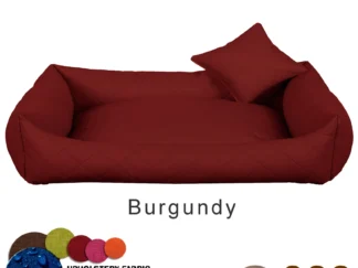 dog bed leather burgundy