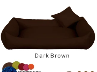 dog bed leather dark brown