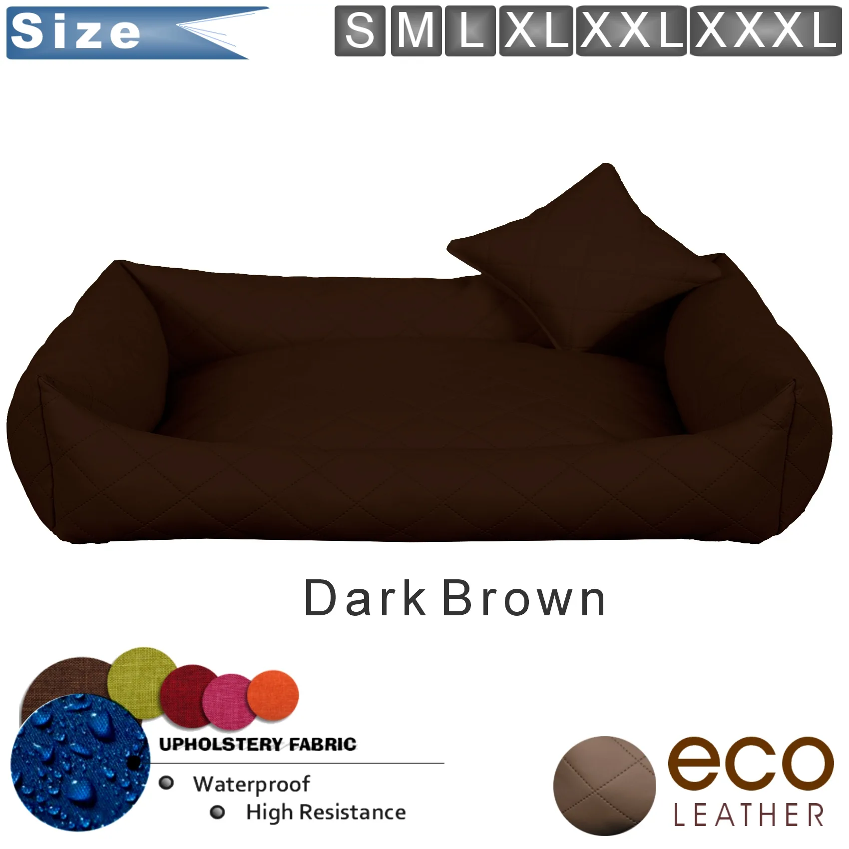 dog bed leather dark brown