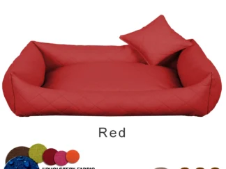 dog bed leather Red