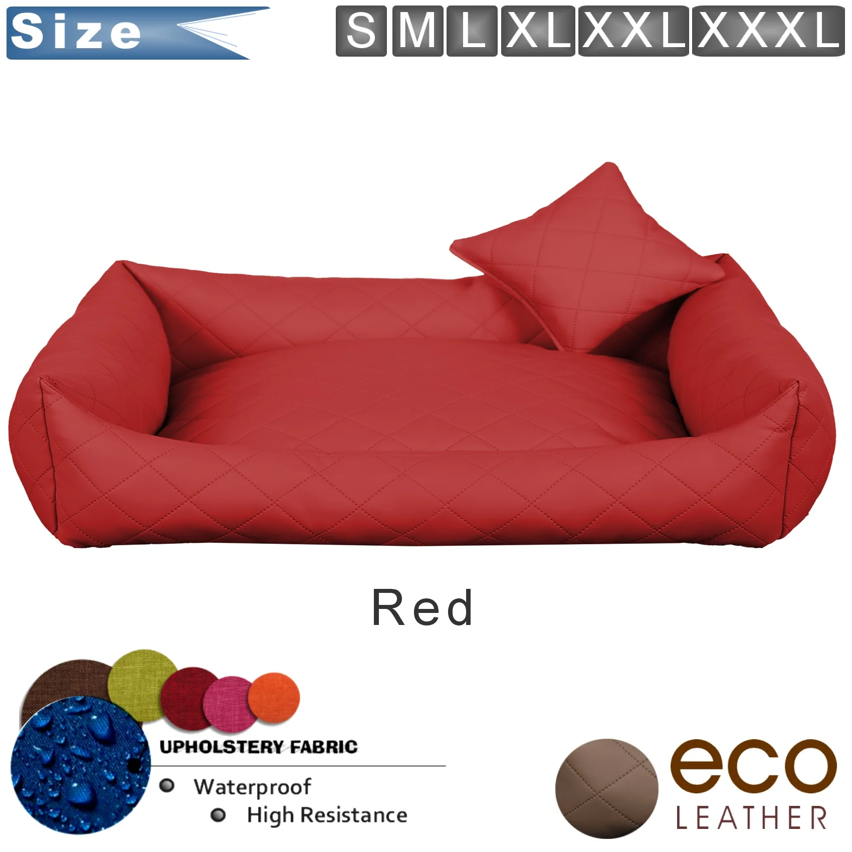 dog bed leather Red