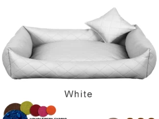 dog bed leather white