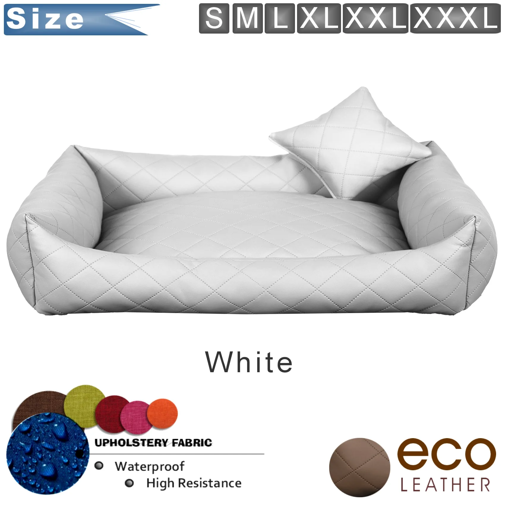 dog bed leather white