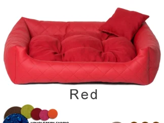 Dog bed leather red