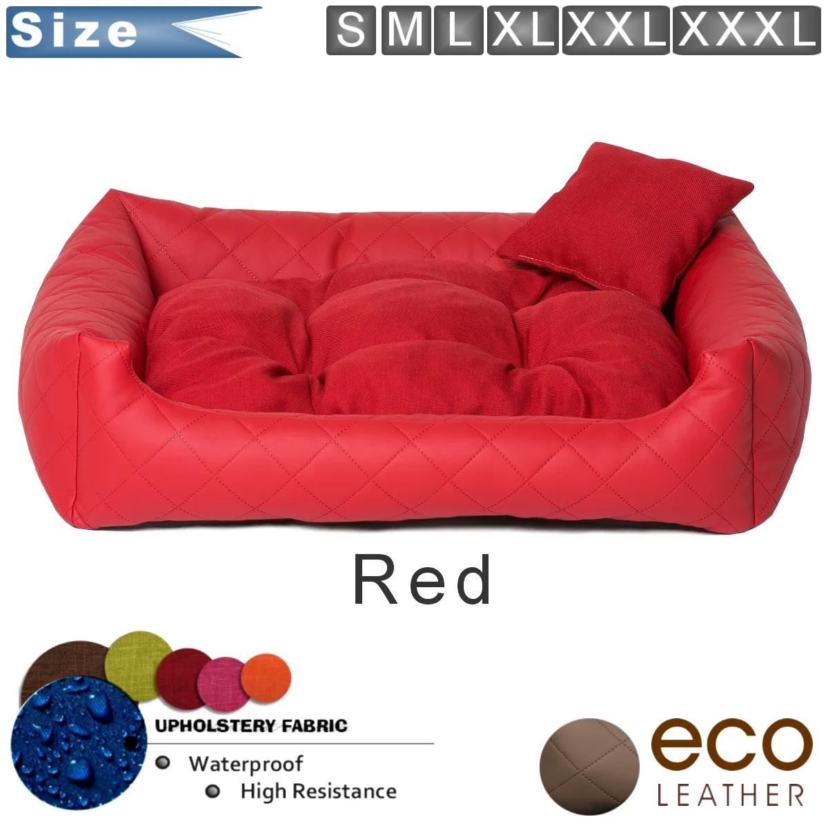 Dog bed leather red