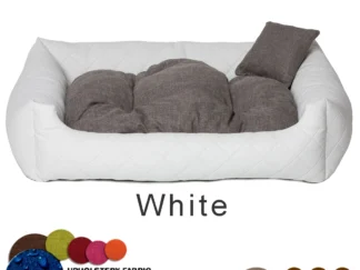 Dog bed leather White