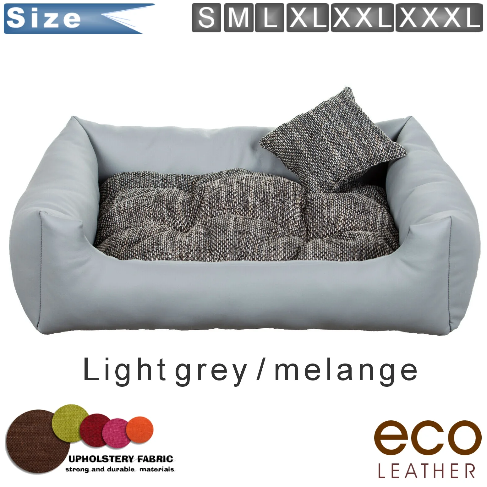 dog bed eco-leather Light grey melange
