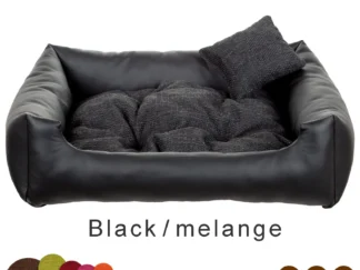 dog bed eco leather black