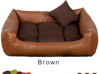 dog bed eco leather brown