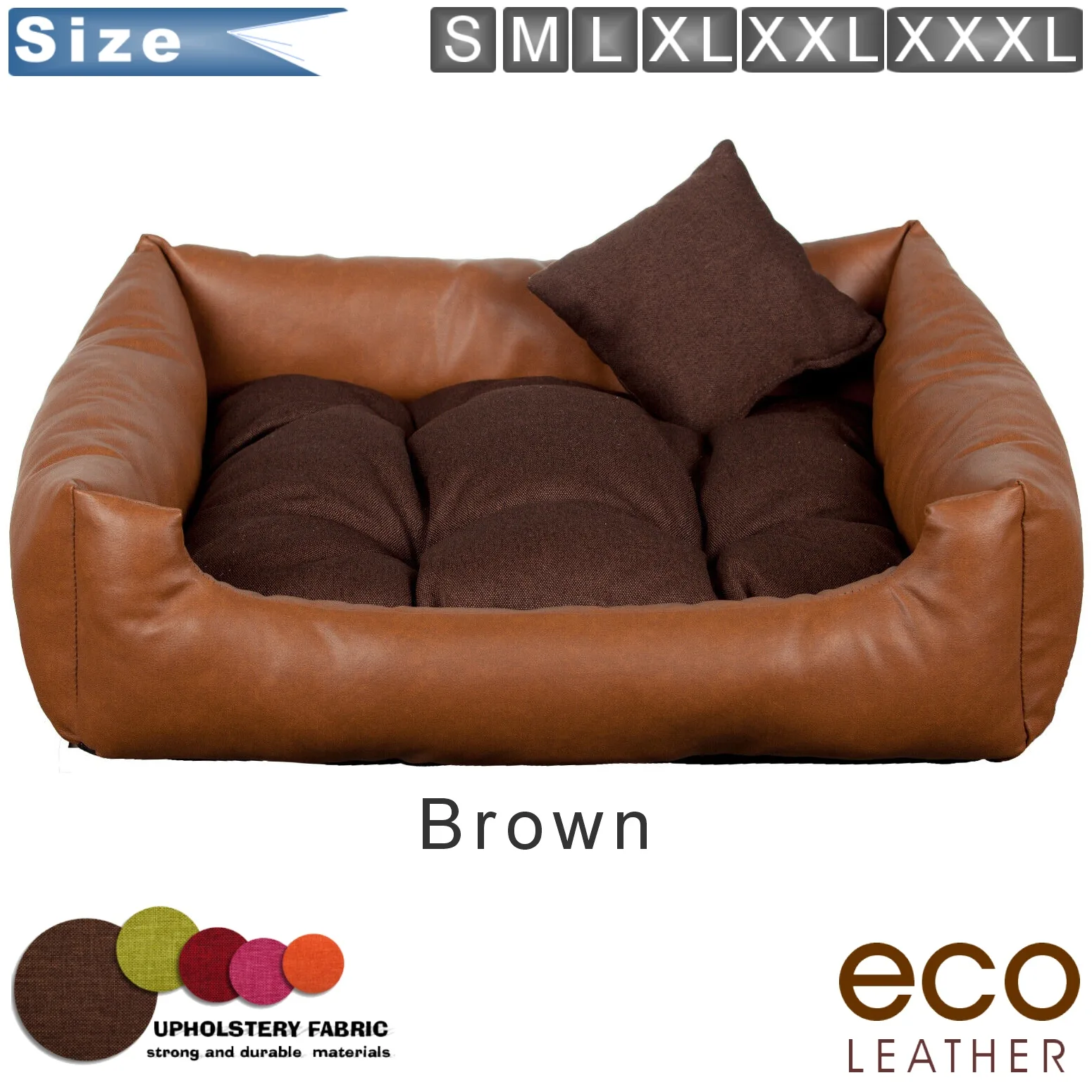 dog bed eco leather brown