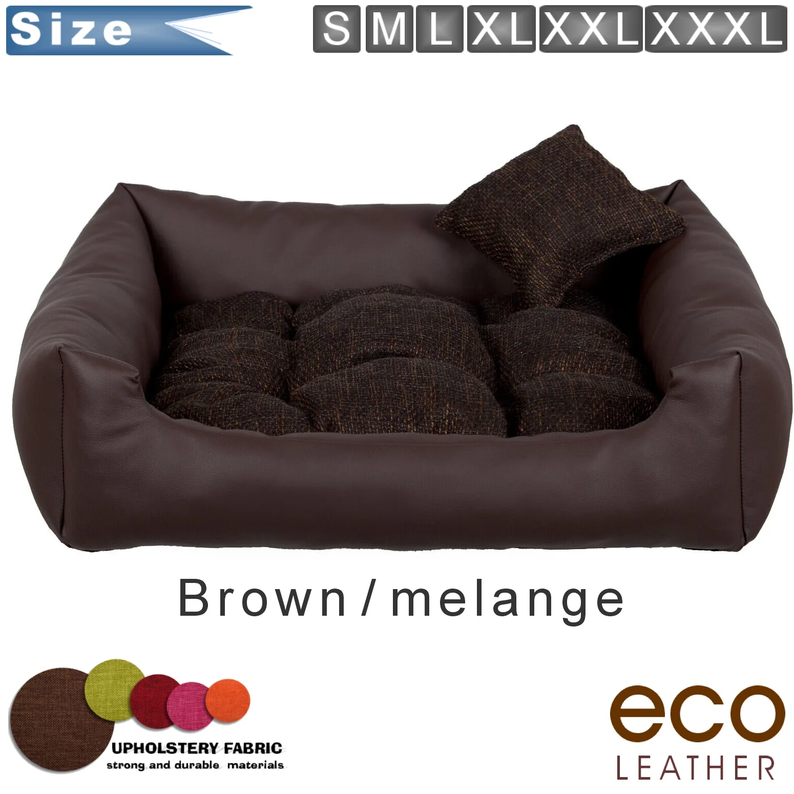dog bed eco-leather Brown melange