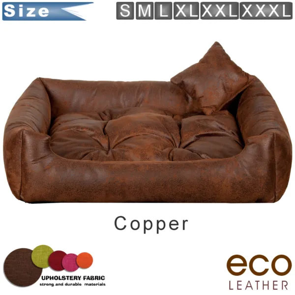 dog bed eco-leather copper