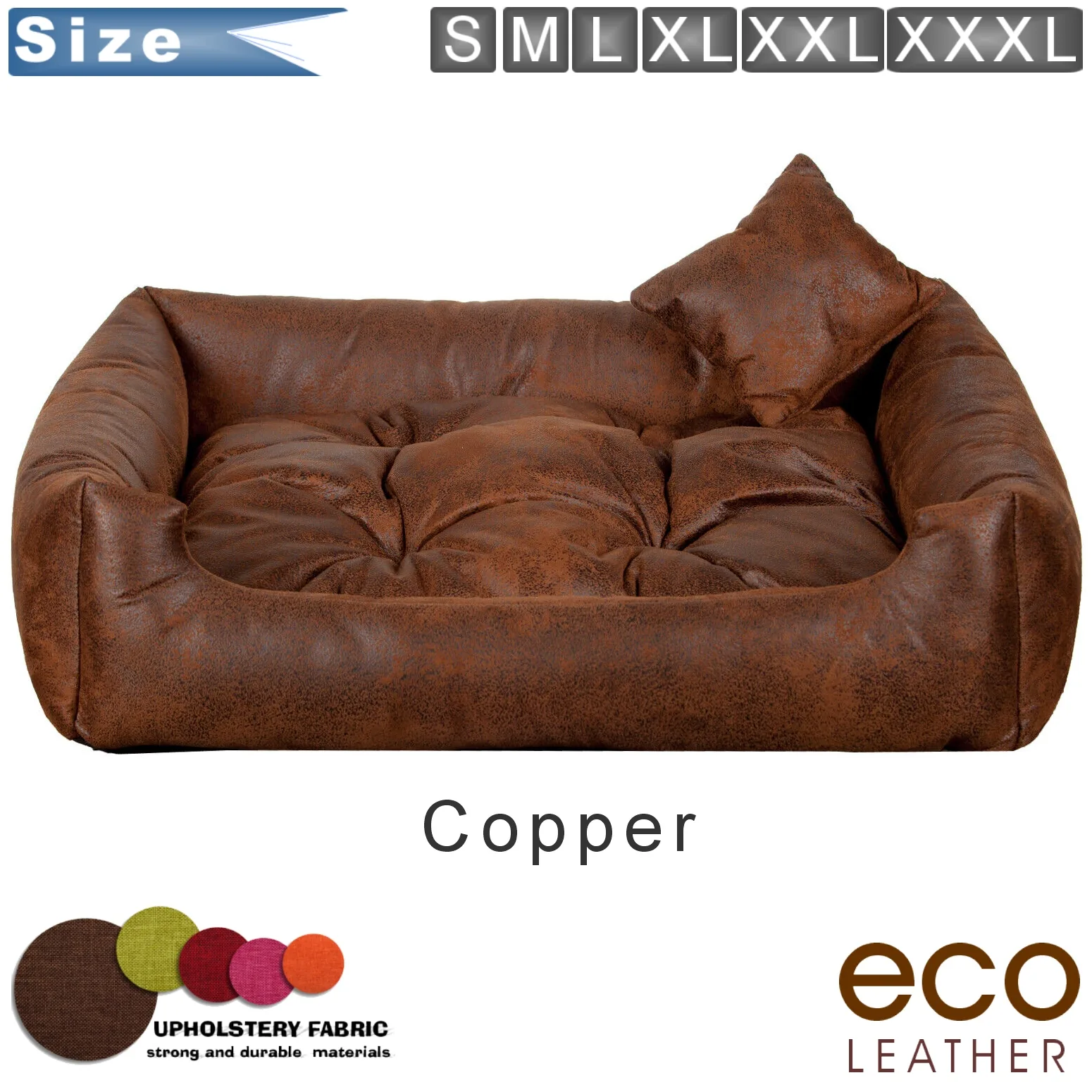 dog bed eco-leather copper