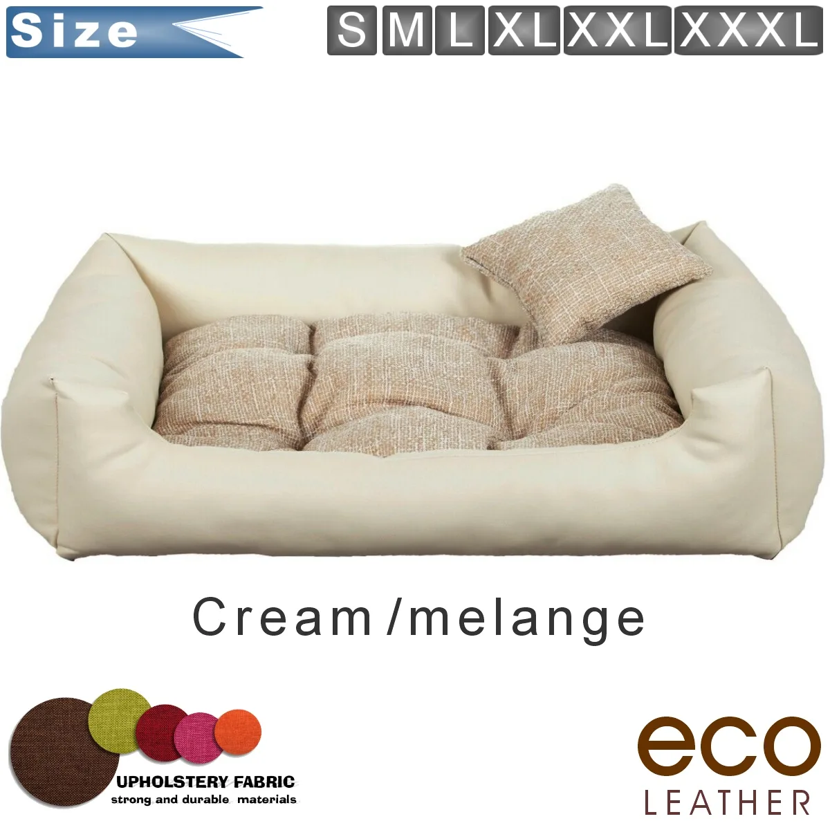 dog bed eco-leather Cream melange