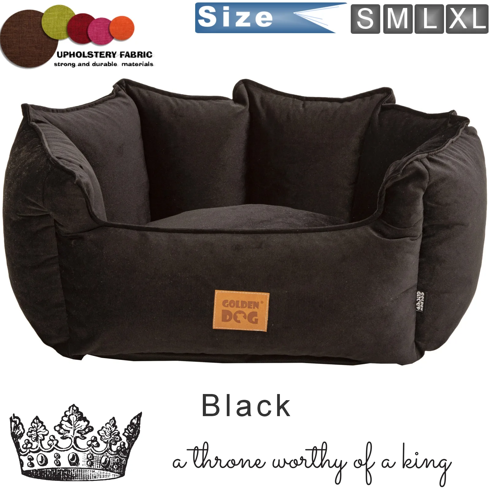 dog bed crown black