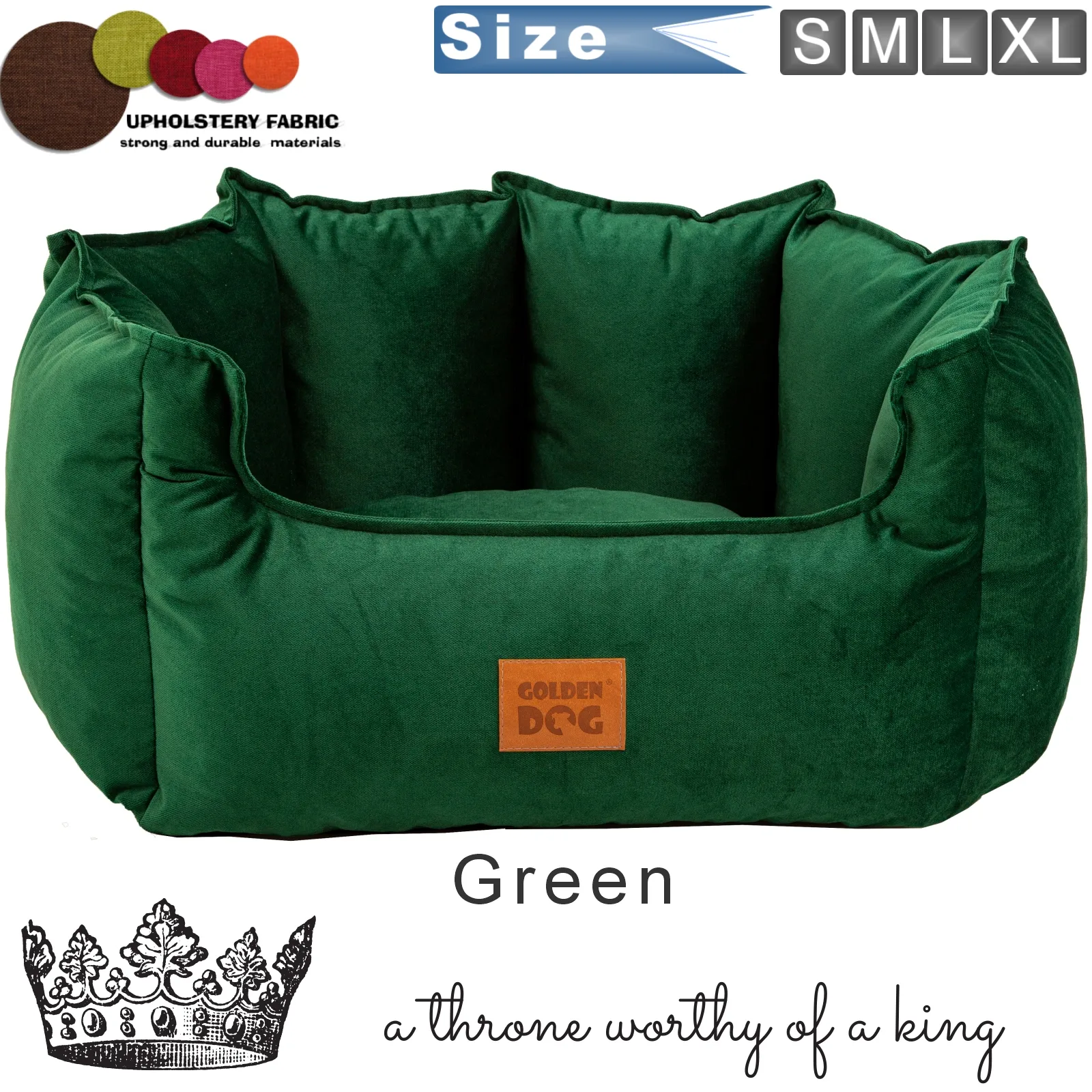 dog bed crown green