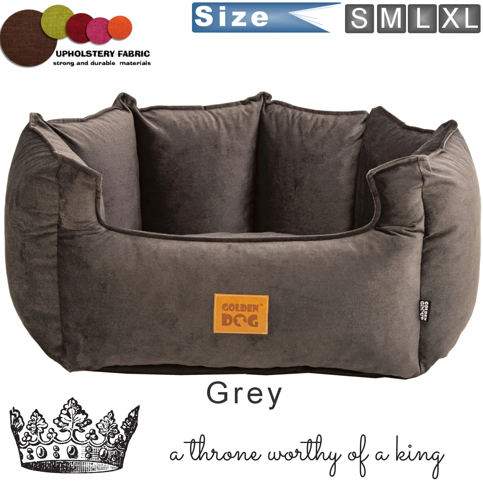 dog bed crown grey