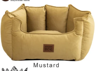 dog bed crown mustard