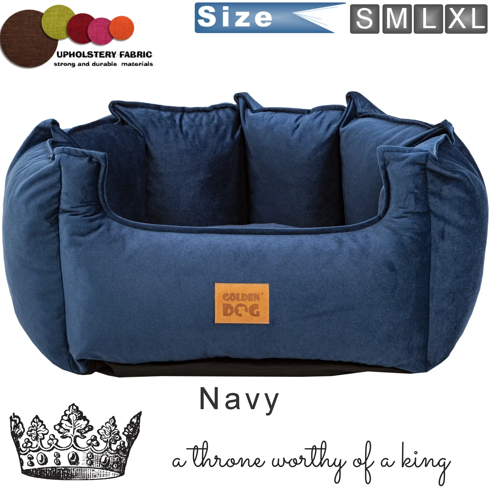 dog bed crown navy