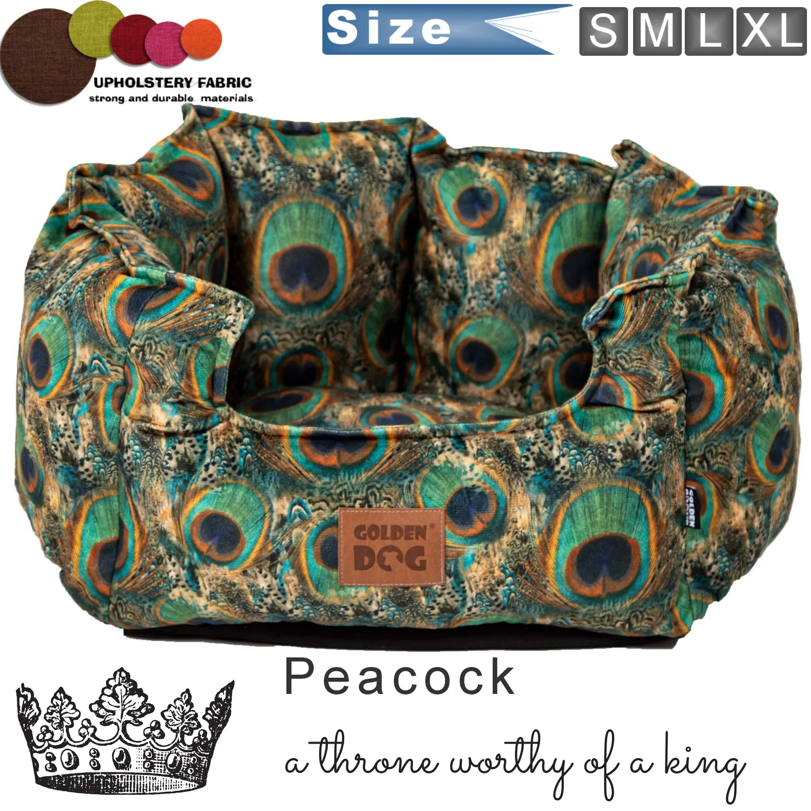 dog bed crown peacock