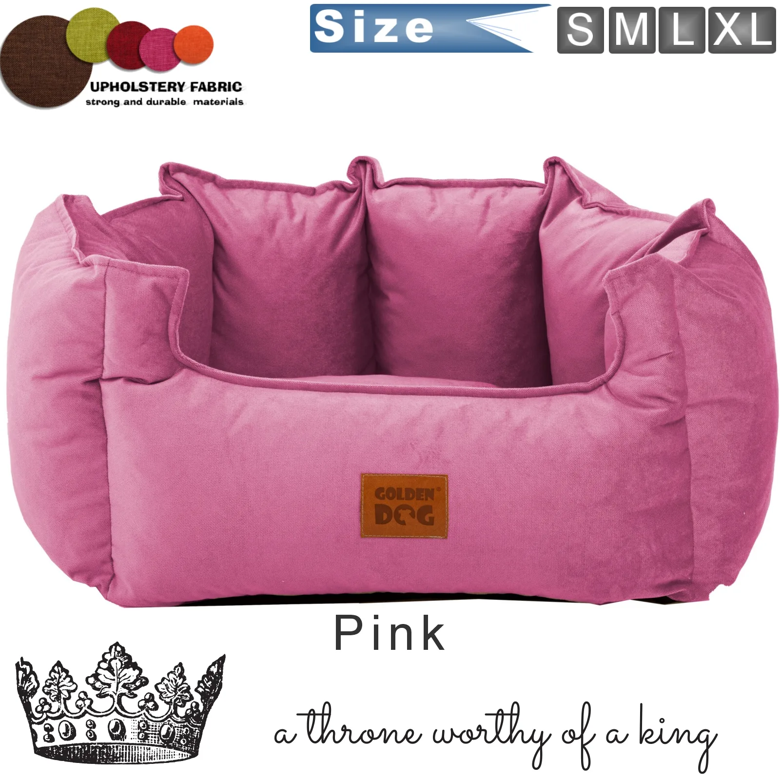 dog bed crown pink