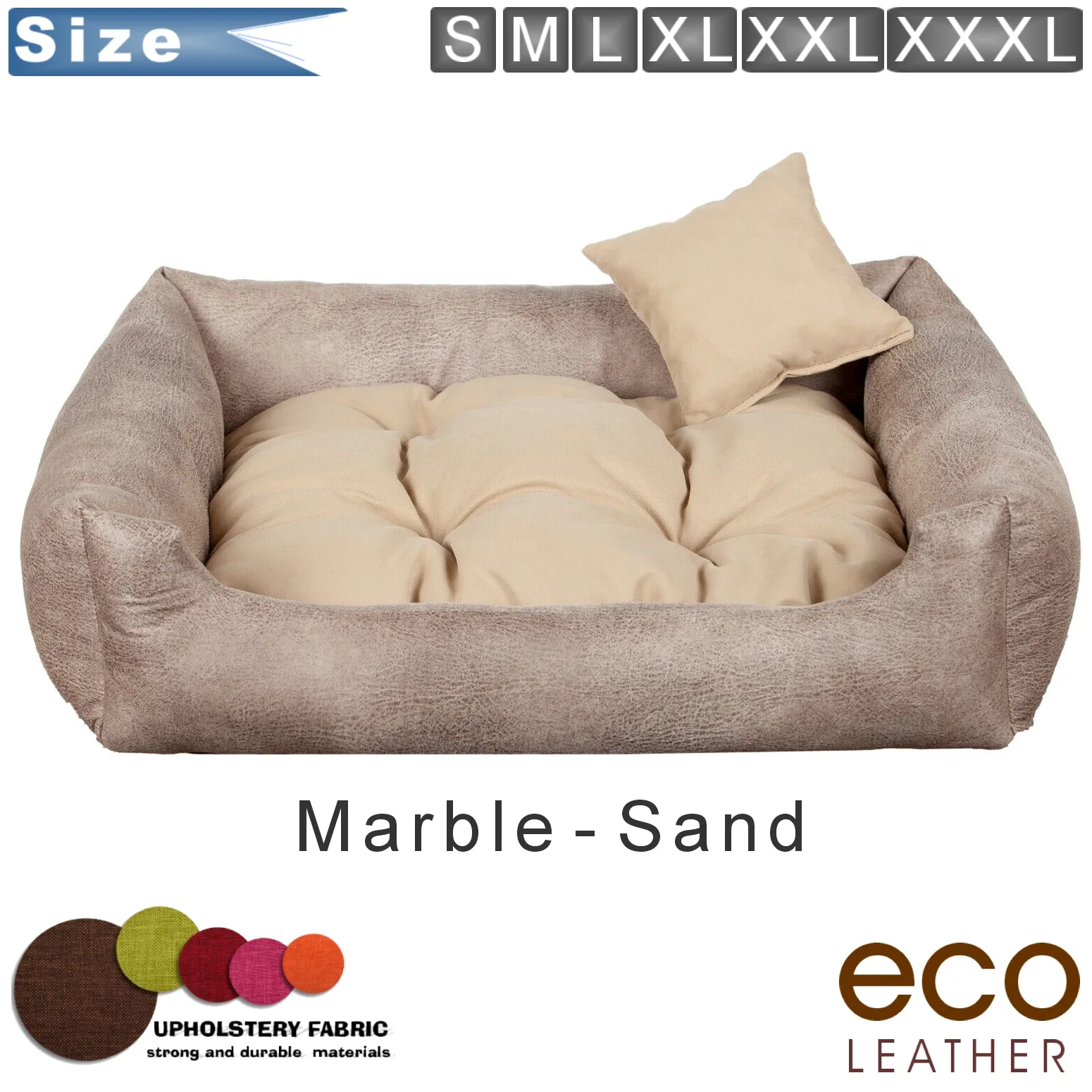 dog bed eco-leather Marble and sand