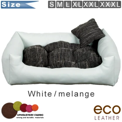 Dog bed leather White