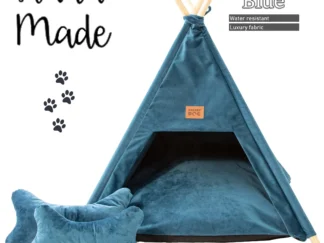 dog bed tipi royal blue