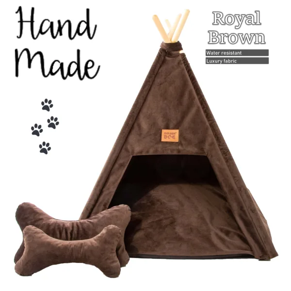 dog bed tipi royal brown