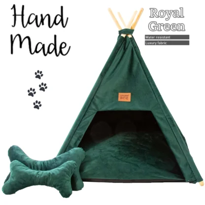 dog bed tipi royal green